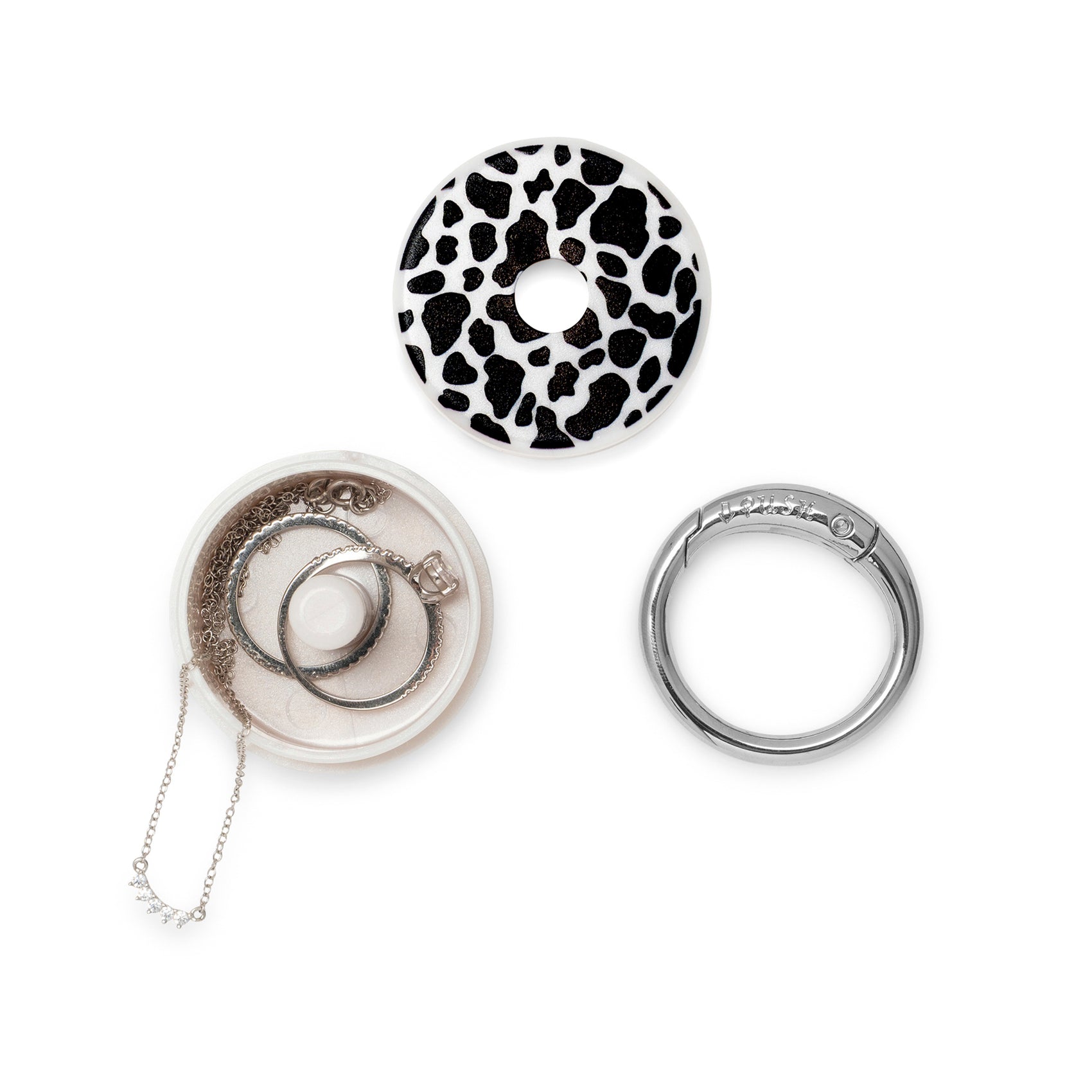 Cowprint Travel Jewelry Holder
