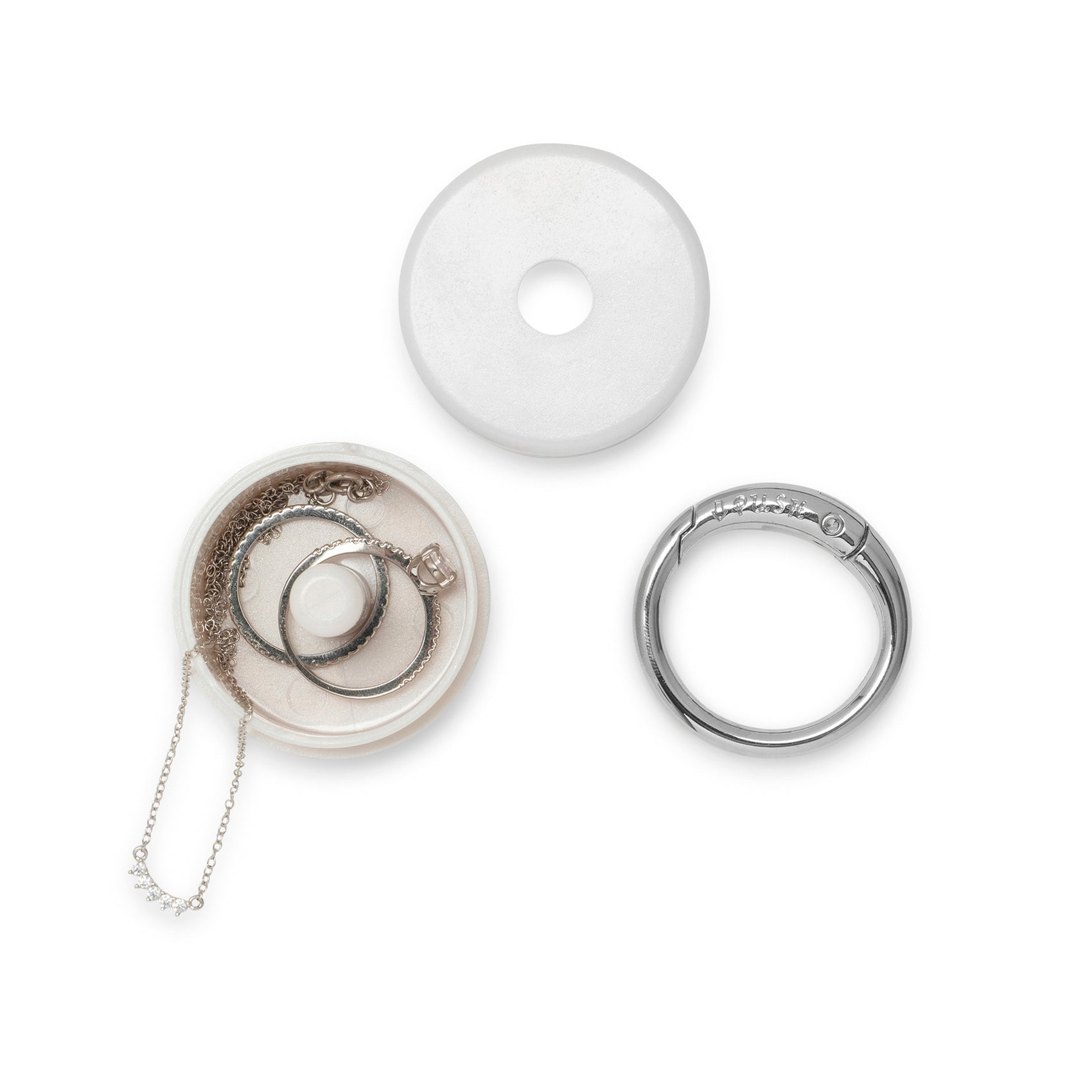Pearl White Travel Jewelry Holder
