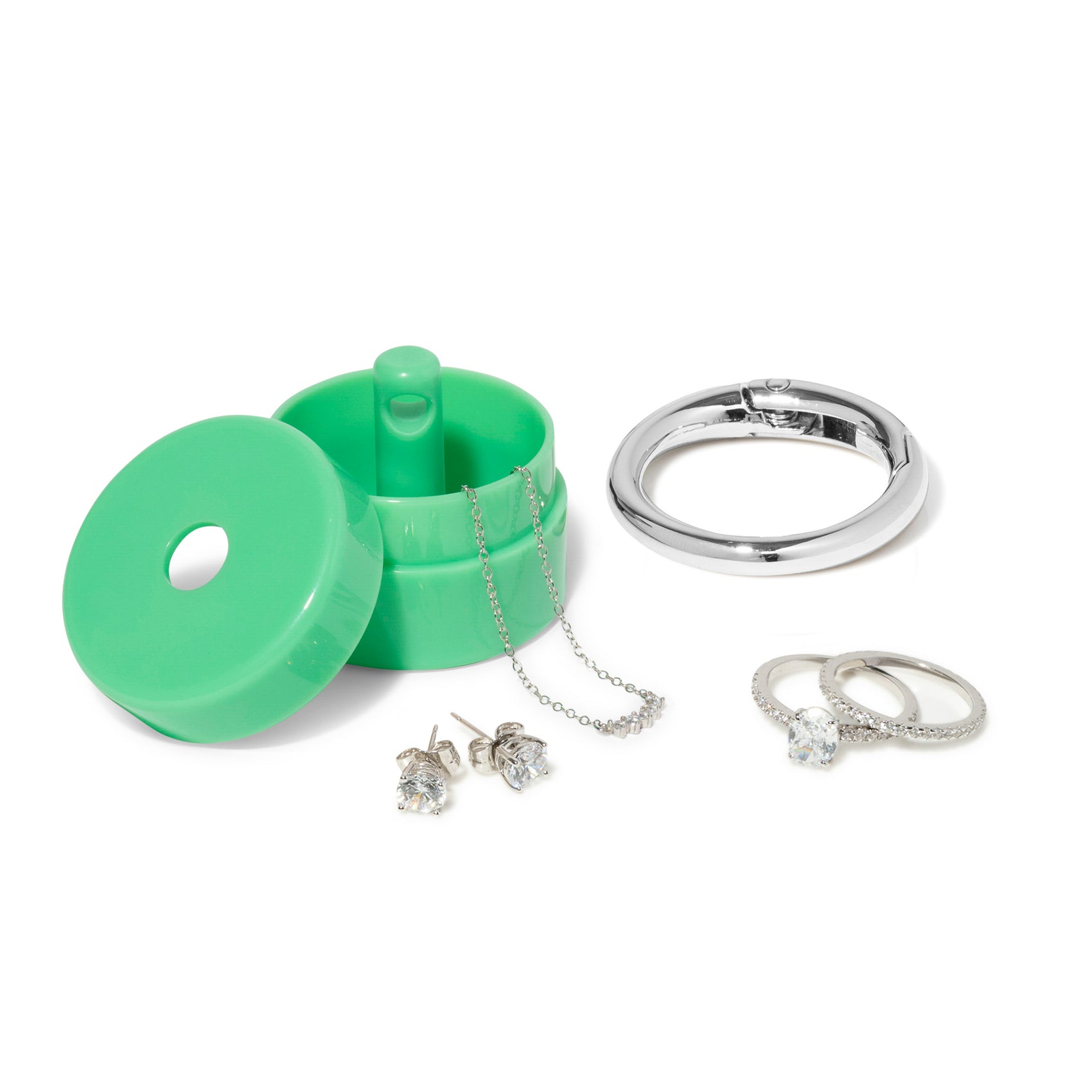 Kelly Green Travel Jewelry Holder