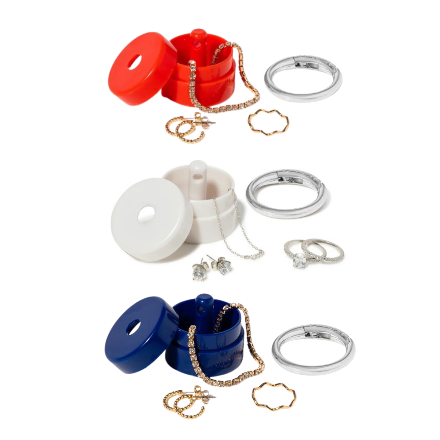 Americana 3-Pack Travel Jewelry Holder